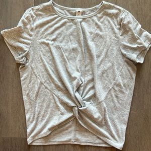 Light gray twist knot cropped top size small